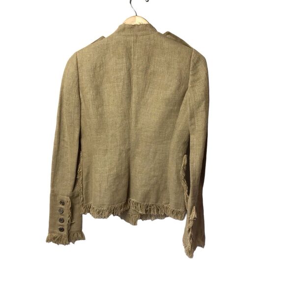 Dolce & Gabbana Women Linen Jacket with fringe Beige 40 - Picture 9 of 16
